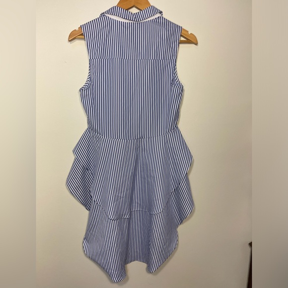 NWT English Factory Blouse Blue White Sleeveless Top Small Equestrian - Picture 6 of 10